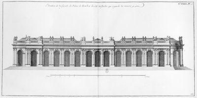 Facade on the Seine of Palais Bourbon, Paris, from 